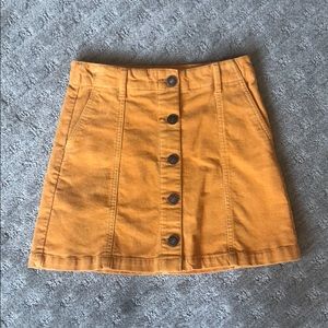 Mustard yellow corduroy skirt